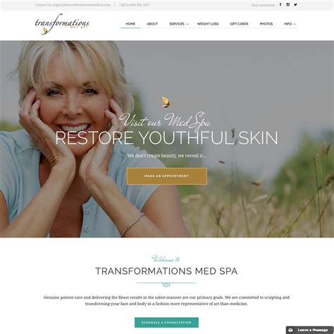 transformations med spa website design wallfrog marketing agency