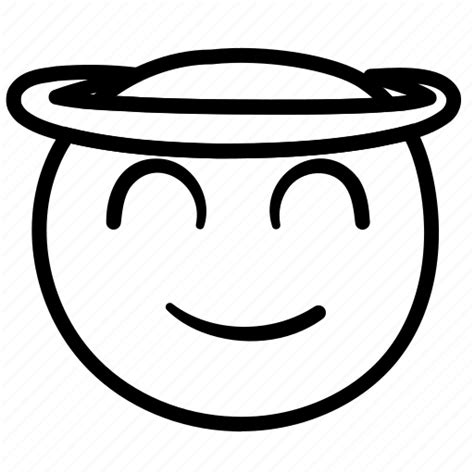 emoji happy smile angel icon   iconfinder