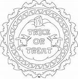 Coloring Mandala Halloween Bewitched Bats Plenty Corn Whimsical Broomsticks Freeform Witches Decorate Pumpkin Embroidery Candy sketch template