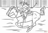 Riding Barrel Realistic Caballo Montada Rodeo Jumping Horseback Supercoloring Bronco Cavallo sketch template