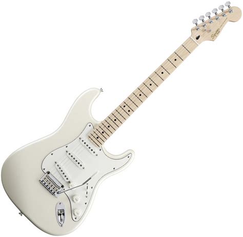 squier  fender deluxe stratocaster electric guitar mn pearl white  gearmusicie