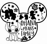 Svg Ohana Cricut Silhouette Family Means Stitch Disney Lilo  Designs Autocollants Vinyl Dxf Eps Instant Stich Dessin Mickey Coloring sketch template