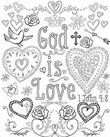 Coloring Pages Religious Valentine Christian Valentines sketch template