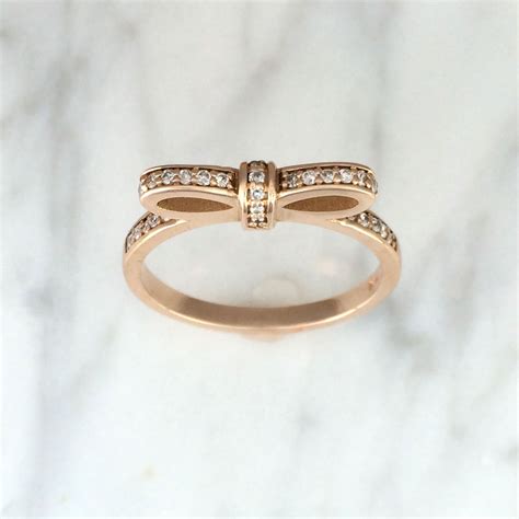 buy  hand crafted womens diamond bow tie ring   rose gold
