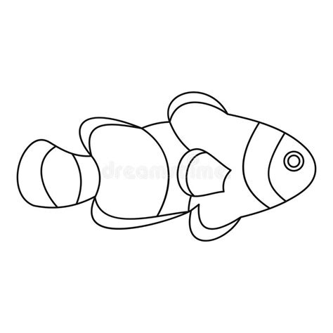 clown fish outline icon  logo stock vector illustration  life