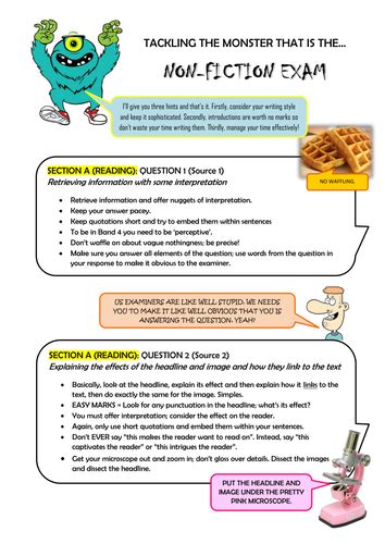 aqa  fiction exam  page revision guide bitesize tips