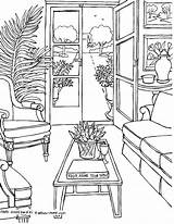 Coloring Pages Living Adults Rooms Color Room Book Colouring Adult House Sheets Choose Board Some Drawings Kids Cute Drawing Books sketch template