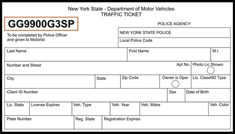 blank speeding ticket template