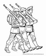 Coloring Pages Armed Forces Soldier Ww1 Marching Soldiers Honkingdonkey Marine Holiday Sailor sketch template
