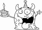 Coloring Pages Birthday Happy Kids Printable Sheets Birthdays Colouring Monster Monsters Cake sketch template