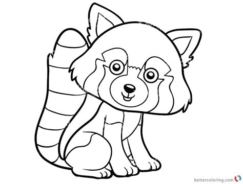 red panda coloring page printable
