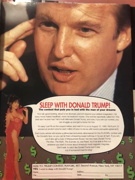 did playgirl run a sleep with donald trump contest in 1990