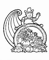 Coloring Thanksgiving Harvest Pages Cornucopia Popular sketch template