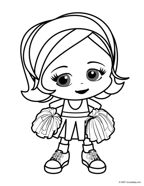 Cheerleader To Color Cheerleading Coloring Page Free