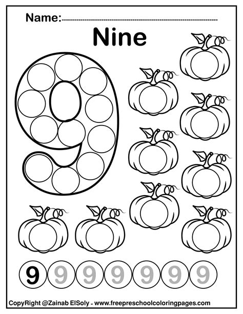number     dot marker activity activity pumpkins fall autumn