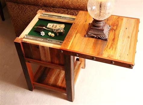 Hidden Compartment Nightstand End Table Storage