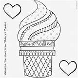 Coloring Waffle Cone Pages Getcolorings Printable Drawn sketch template