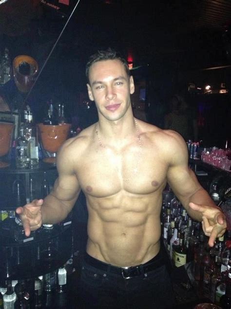 Russian American Male Fitness Model Anton Antinov Playing Shirtless