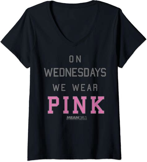 Womens Mean Girls On Wednesdays We Wear Pink Collegiate V