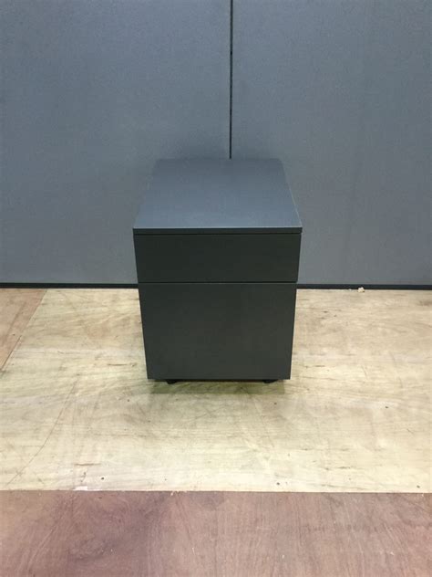 grey two drawer under desk pedestal recycled office