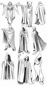Drawing Figure Hooded Draw Poses Drawings Reference Cloaked Dessin Clothes Cloak Figures Anime Cloaks Character Girl Sketches Anatomy Sketch Robes sketch template