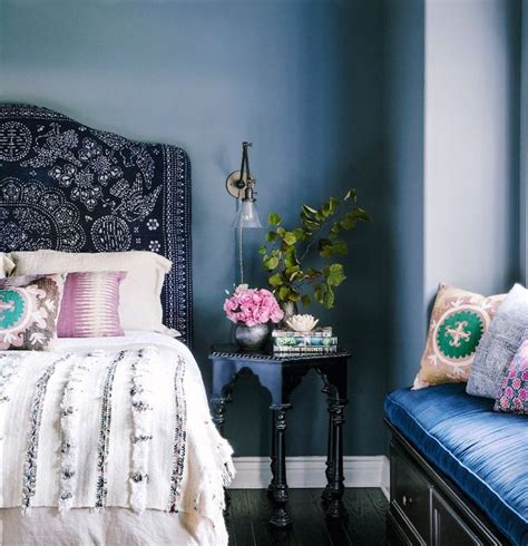 dusty blue walls  colorful pillows bedroom color schemes  apartment decorating