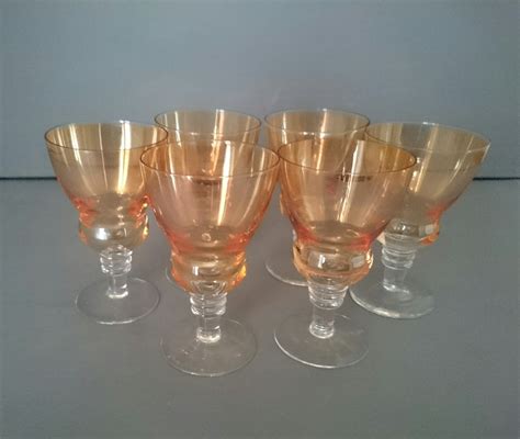 Luster Stemware Drinking Glasses Set Of Six Cordial Liqueur
