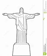 Christ Statue Rio Drawing Janeiro Vector Brazil Clipart Illustration Jesus Reedemer Clipground Stock Drawings Size Paintingvalley sketch template