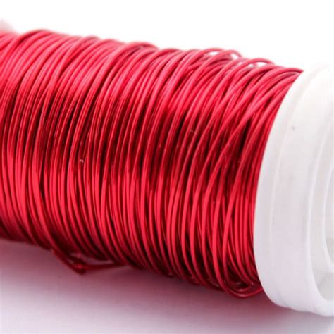 red metallic reel wire easy florist supplies