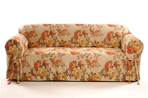 shop garden floral faux suede sofa slipcover  shipping today overstock