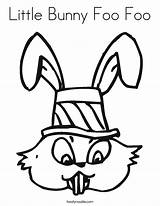 Foo Bunny Little Coloring Rabbit Easter Colorful Twistynoodle Hat Cursive Built California Usa Noodle Change Template sketch template