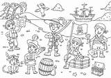 Piratas Pirate Pirata Isla Pirates Pirati Tesoro Barco Dibujar Imprimir sketch template