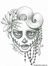 Hipster Tattoos Tumblr Girl Drawings Skull Sugar Drawing Resultado Imagen Tattoo sketch template