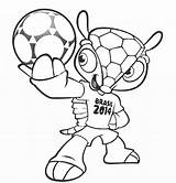 Coloring Pages Soccer Fifa Tatu Bola Brazil Cup Fuleco Wk Printable Print sketch template