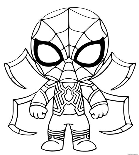 iron spiderman coloring page printable coloring home