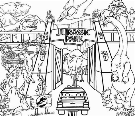 printable jurassic park coloring page dinosaur coloring page