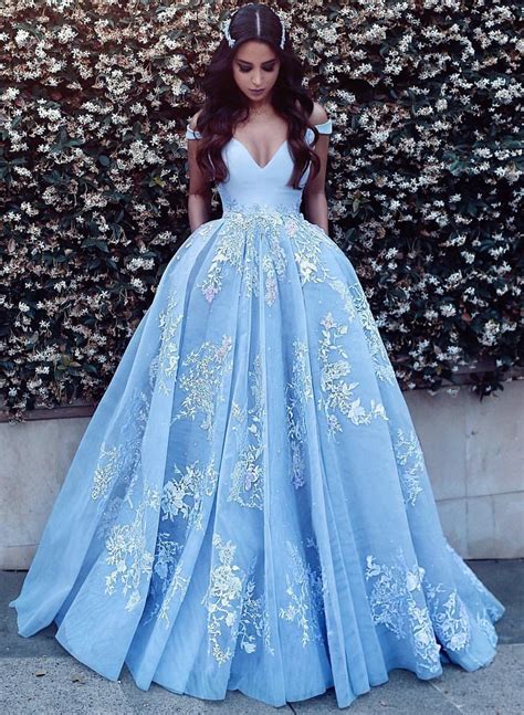 ball gown tulle   shoulder appliques evening dresses save      lalamira
