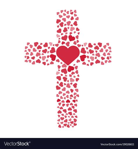 jesus true love cross heart love royalty  vector image