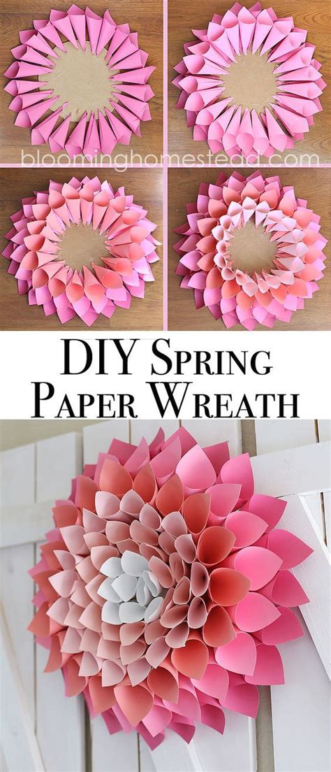 diy spring wreath page    paper wreath diy diy