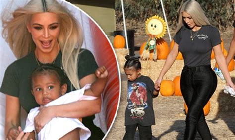 kim kardashian takes north and saint to pumpkin patch daily mail online