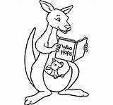 Coloring Australia Kangaroo Pages Reading Baby Book Mother Her Son Printable Popular Getcolorings sketch template