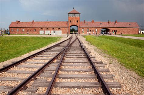 Auschwitz Birkenau Main Entrance With Railways Editorial