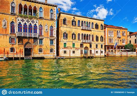 venice italy grand canal antique architecture stock