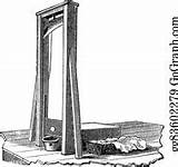Guillotine Clip Isolated Vintage Gograph Vector Royalty Engraving sketch template