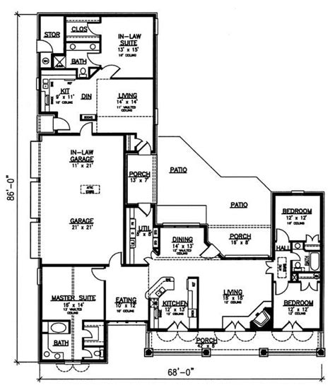 ranch house plans  inlaw apartment  home plans design