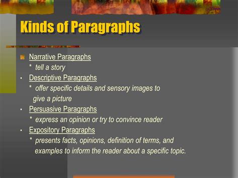 kinds  paragraphs powerpoint    id