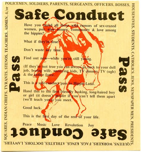 Safe Conduct Pass Original Flyer Sf Nd 1967