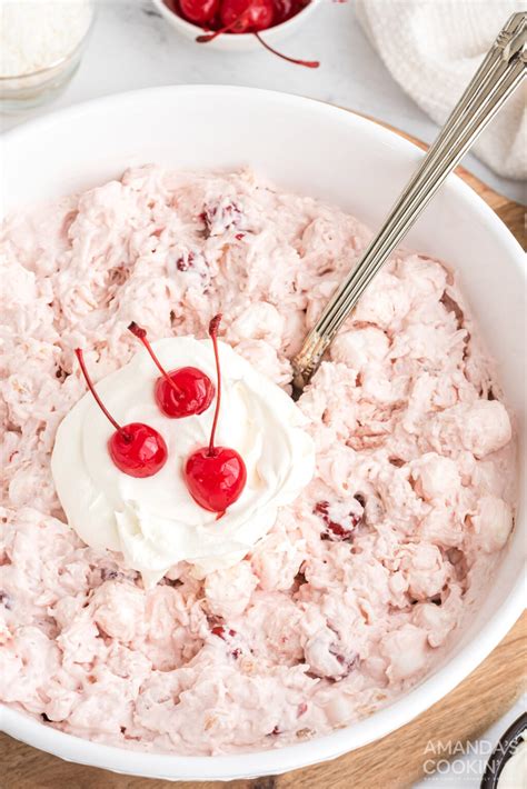 cherry fluff amandas cookin  bake desserts