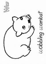 Wombat Coloring Colouring Pages Stew Printable Animals Color Au Character Crafts Australia Google sketch template