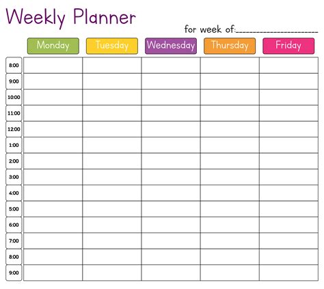 cute hourly planner printable weekly hourly planner   calendar